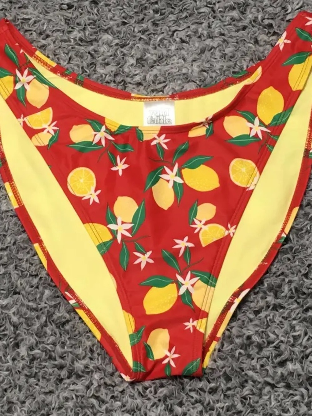 Wild Fable Women’s Scoop Front Cheeky Bikini Bottoms- Red Lemon Print - Picture 3 of 6